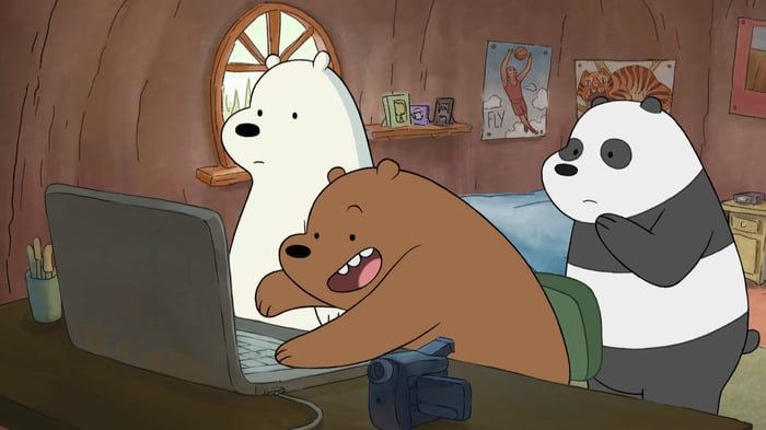 Bức tranh nền We Bare Bears đẹp lung linh