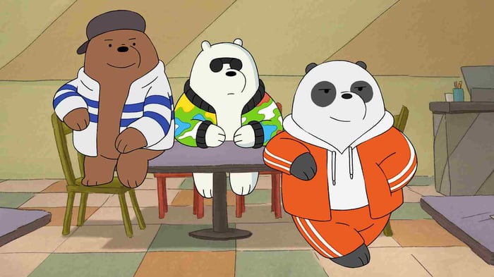 Bức tranh nền We Bare Bears đẹp lung linh