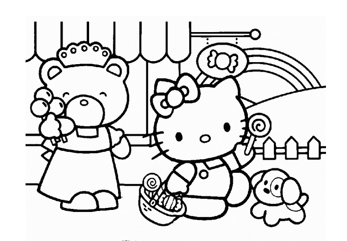 Bộ sưu tập tranh tô màu Hello Kitty đáng yêu