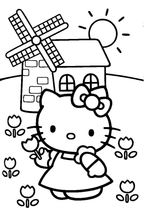 Bộ sưu tập tranh tô màu Hello Kitty đáng yêu