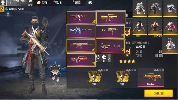 Ảnh Free Fire giàu, ảnh nick Free Fire giàu, ảnh acc Free Fire giàu